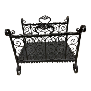 Mid Century Modern Wrought Iron Firewood Holder