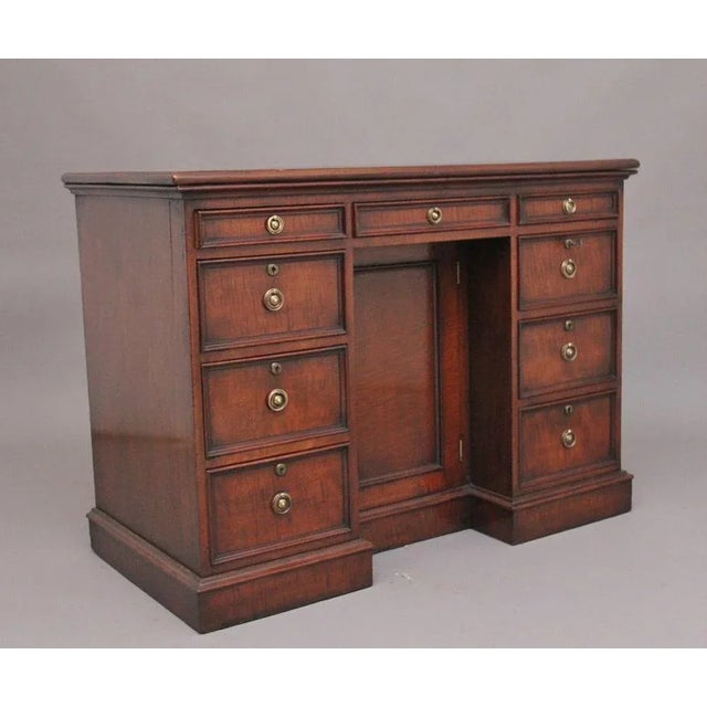 Early 19th Century Mahogany Kneehole Desk, 1830s For Sale - Image 12 of 12