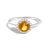 Contemporary 10K White Gold Orange Citrine and 3/8 Cttw Diamond Halo Jewelry Set (Earrings, Pendant & Ring) For Sale - Image 3 of 6