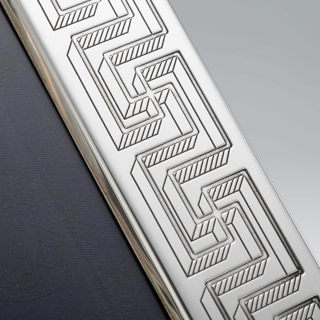 Black Vintage Italian Silver and Gold Plated Gianni Versace Picture Frame by Versace, 1980s For Sale - Image 8 of 12