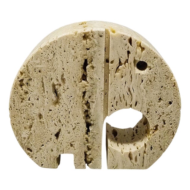 Large Vintage Travertine Elephant Sculpture by Enzo Mari for F.lli Mannelli, 1970s For Sale