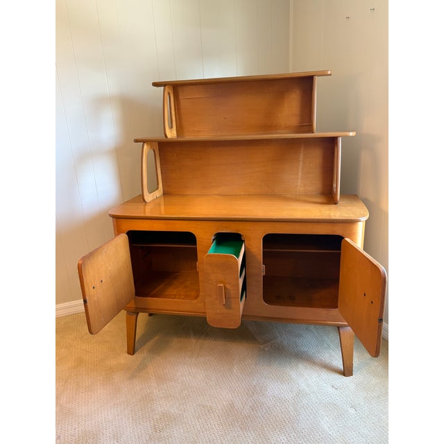 Herbert Von Thaden for Thaden-Jordan Furniture — 1940s Bentwood Sideboard With Two-Tier Hutch For Sale - Image 10 of 12