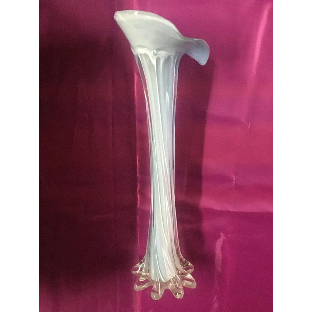 White-Blue Murano Double-Layer Vase, 1980s For Sale - Image 7 of 15