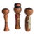 Vintage 1960s Japanese Miniature Kokeshi Dolls - Articulated Wooden Trio For Sale