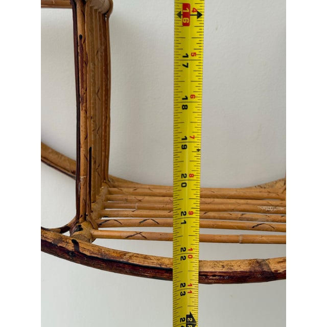 Mid 20th Century Coastal Bent Bamboo Round Shelf For Sale - Image 5 of 12