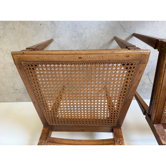 Antique Italian Louis XVI–Style Wood & Cane Accent Chairs – A Pair For Sale In Miami - Image 6 of 12
