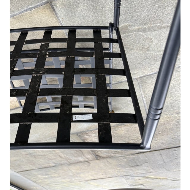 Black Janus Et Cie Amalfi Outdoor Dining Table & 6 Chairs with White Cushions For Sale - Image 8 of 8
