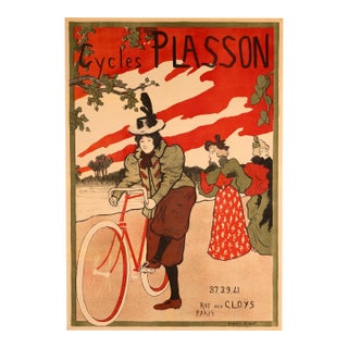 Cycles Plasson — Manuel Robbe — c.1897 – Art Nouveau Stone Lithograph For Sale