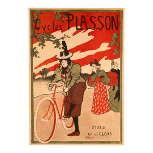 Cycles Plasson — Manuel Robbe — c.1897 – Art Nouveau Stone Lithograph