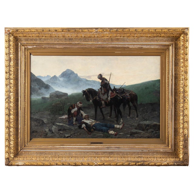 Late 19th Century Franz Roubaud, Soldiers in Caucasus, 1883, Painting, Framed For Sale - Image 5 of 5