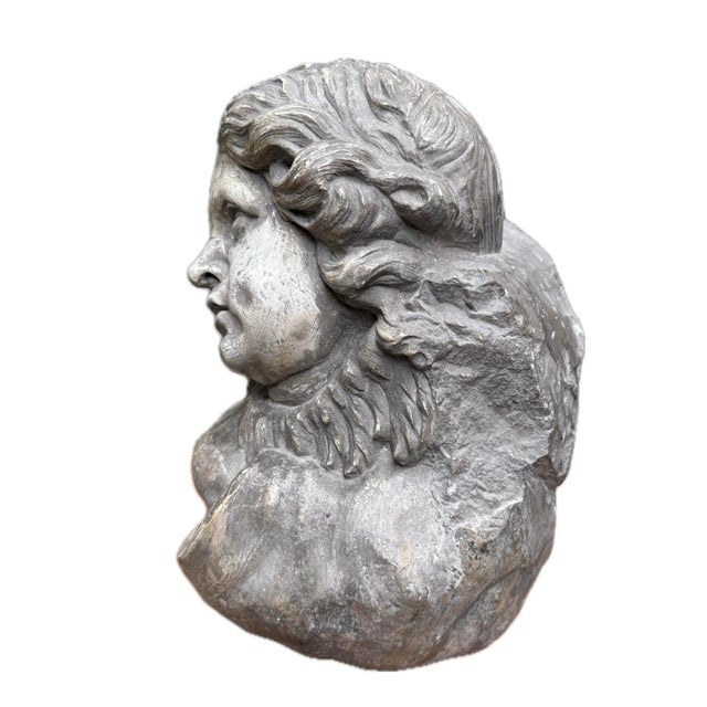 Stone Cherub Head, 1750-1780 For Sale - Image 4 of 9