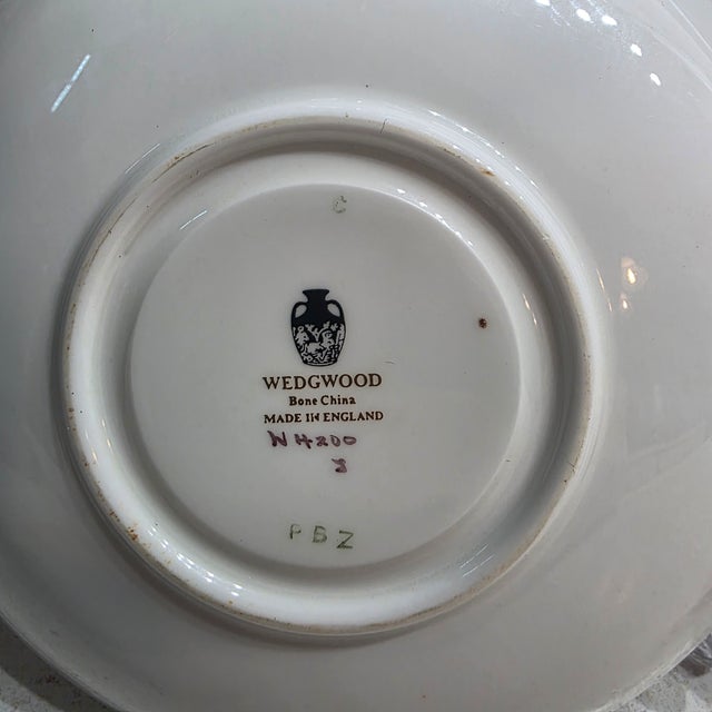 Ceramic 1950s Wedgwood Bone China Whitehall Mazarine Blue Teacup Saucer W4412 England-Set of 3 For Sale - Image 7 of 10
