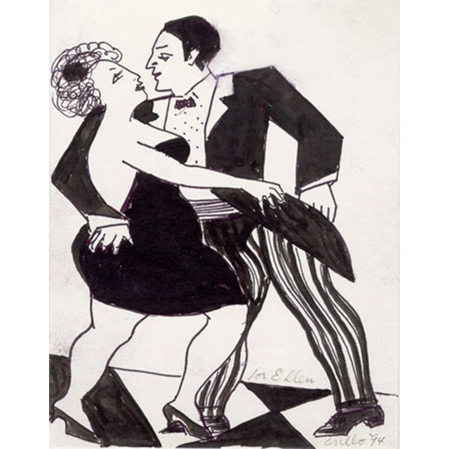 Artist: John Grillo, American (1917 - 2014) Title: Tango Year: 1994 Medium: Ink on Paper, signed l.r. Size: 8 x 6 inches
