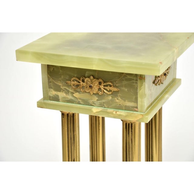 Antique French Onyx and Brass Plant Stand Column, 1900s For Sale - Image 6 of 11