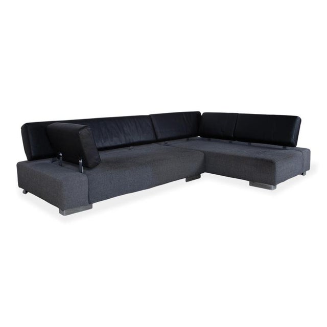 Sunrise Fabric Leather Corner Sofa with Manual Function from Brühl For Sale - Image 5 of 16