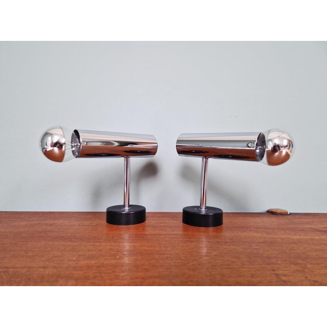 Mid-Century Modern Tubular Chromed Metal Articulated Wall Lights by Staff Leuchten, Germany, 1970, Set of 2 For Sale - Image 3 of 18