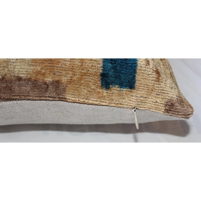 Textile Contemporary Velvet Ikat Bohemian Throw Pillow For Sale - Image 7 of 9