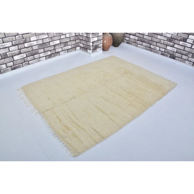Off-white Vintage Handmade Tülü Rug For Sale - Image 8 of 10