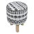 Pasargad Home Grandcanyon Cotton With Wooden Legs Pouf Footstool, White/Black For Sale