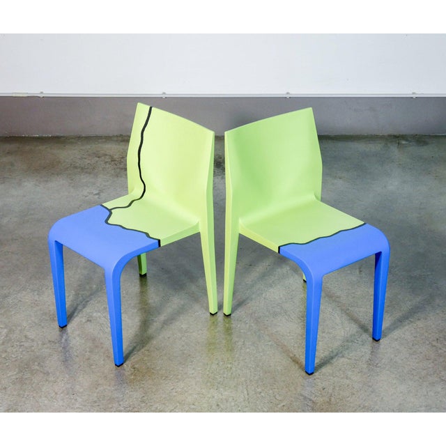 Laleggera Painted Chairs by Michelangelo Pistoletto for Alias, 2009, Set of 4 For Sale - Image 3 of 14