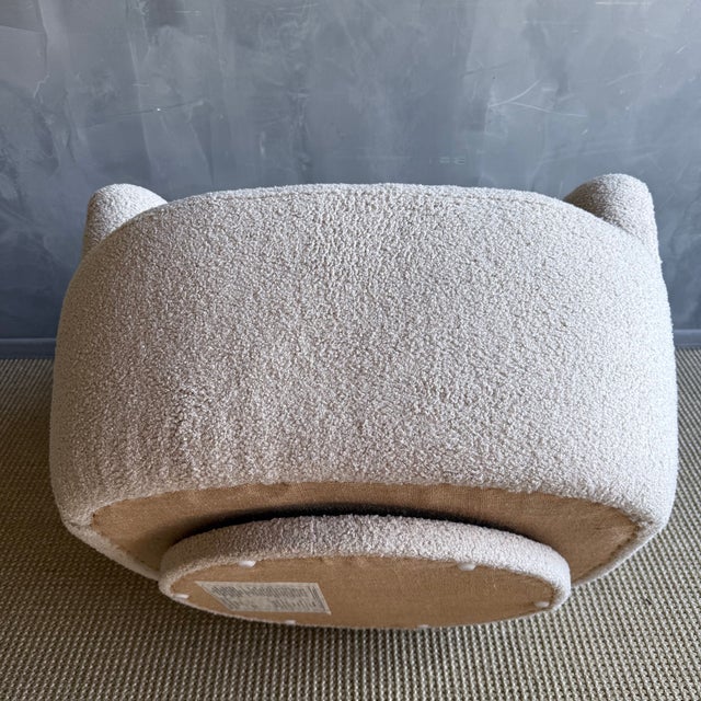 Mid Century Style Swivel Chair in a Plush Teddy Fabric For Sale - Image 10 of 10