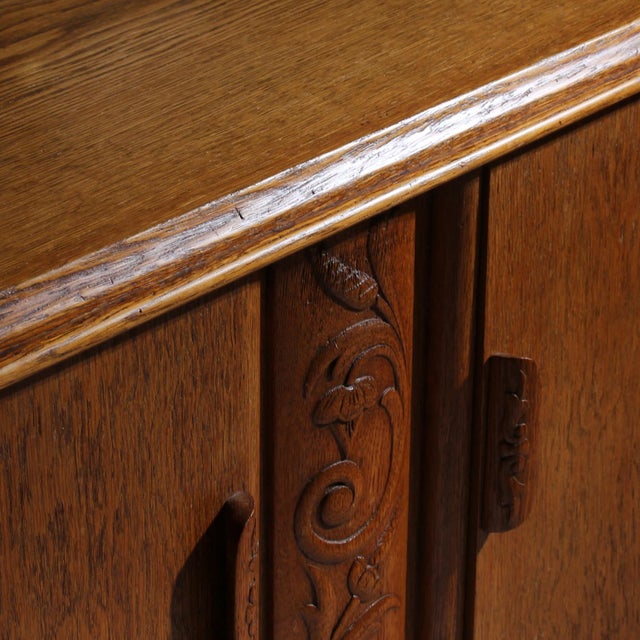 Art Deco Superstructure Sideboard in Oak and Walnut, Germany, 1920s For Sale - Image 3 of 13