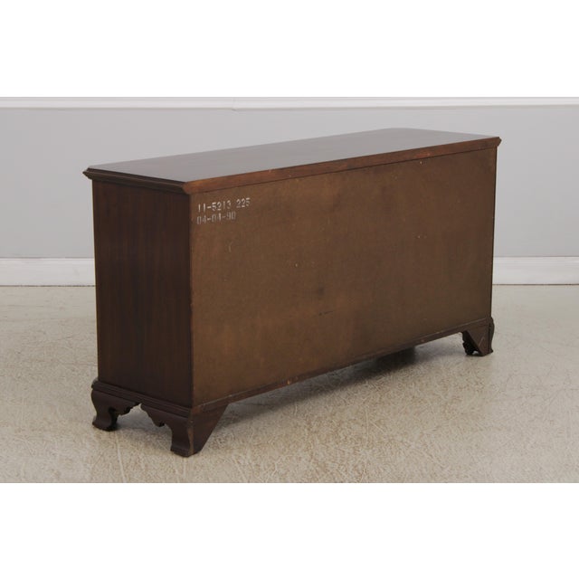 Ethan Allen Cherry Georgian Court 10 Drawer Dresser For Sale - Image 11 of 13