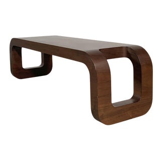 Modern Custom Brown Wood Bench For Sale