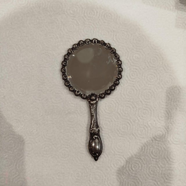 Silver Hand Mirror, 1930s For Sale - Image 4 of 18