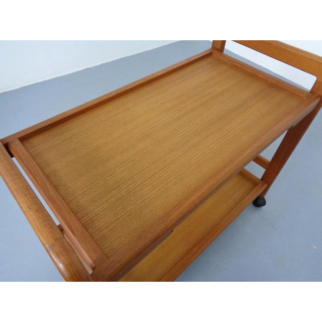 Danish Teak Bar Cart with Removable Tray, 1960s For Sale - Image 10 of 18