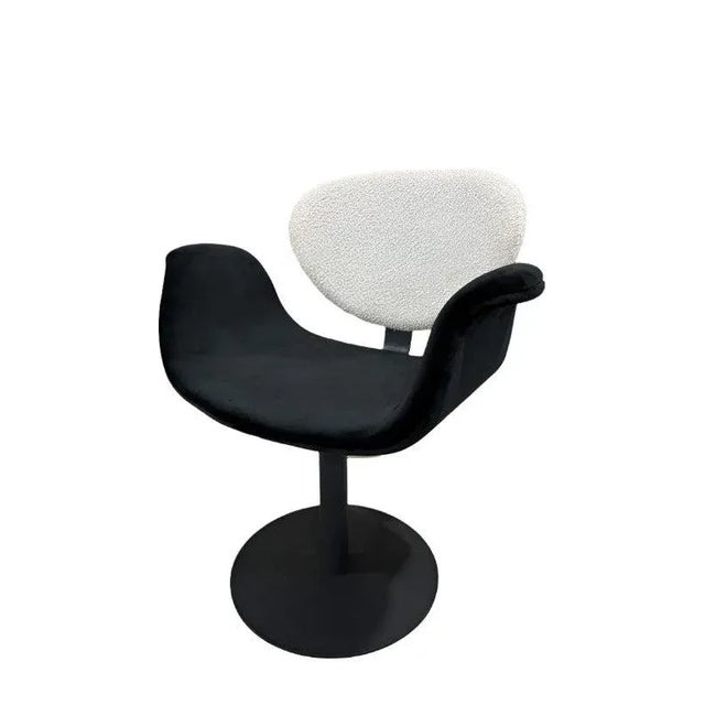 2020s Tulip Swivel Chair in Black and White For Sale - Image 5 of 8