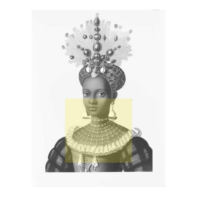 24' by 32' Original Print After a Vintage 'Portrait of a Black Woman' Drawing in Romantic Style With Contemporary Accents, Unframed For Sale