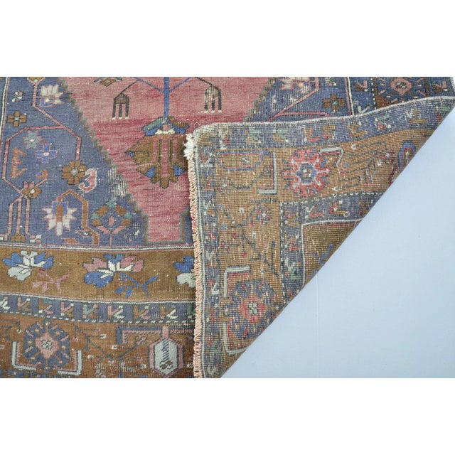 Pink Rose Muted Oushak Hand Knotted Area Rug For Sale - Image 10 of 11