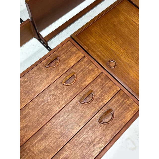 Mid-Century Modern Modular Wall Unit in Teak by Kai Kristiansen for FM Møbler, Denmark, 1960s For Sale - Image 3 of 18
