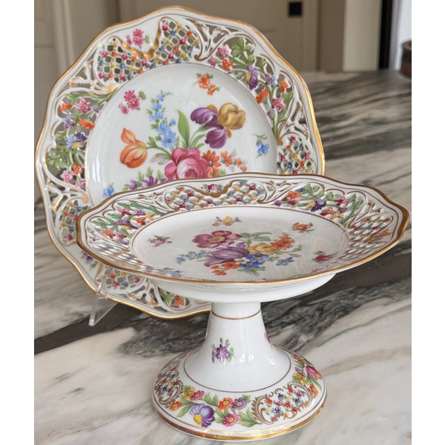 Add some vibrant vintage color, soul and femininity to your next garden party with this fine porcelain serving set....