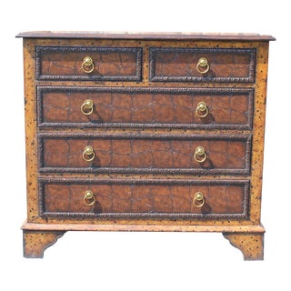Maitland-Smith Leather-Covered Chest of Drawers For Sale
