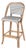 Lila Rattan 28 in. Seat Height Bar Stool with Back and Footrest, Black For Sale
