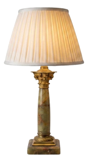 Antique Onyx Column Table Lamp with Gilt Bronze, France, 1890s