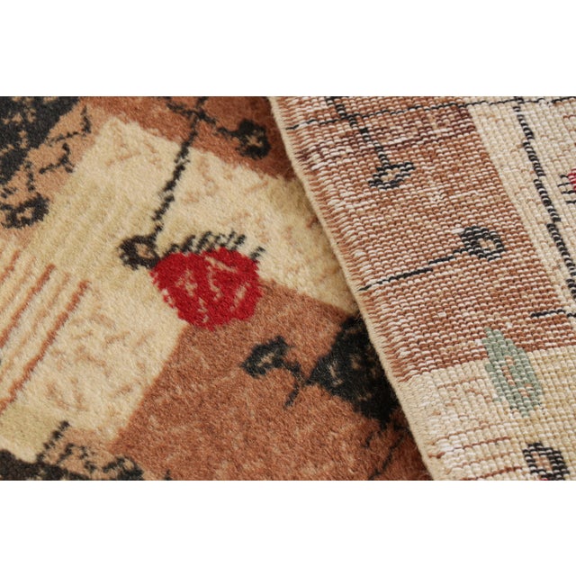 Beige Vintage Zeki Müren Rug in Beige-Brown With Geometric Patterns, From Rug & Kilim For Sale - Image 8 of 8