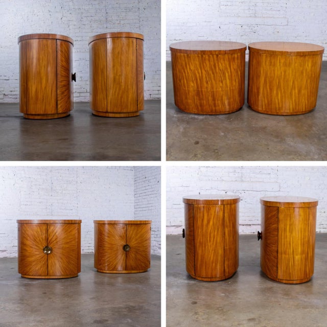 Late 20th Century Modern to Art Deco Revival Pair Arbus Oval Nightstands or End Tables 6000 Series by Henredon For Sale - Image 10 of 18