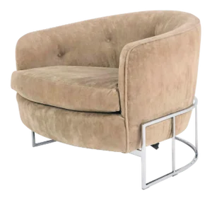 Milo Baughman Mid-Century Open Chrome Frame Tub Chair