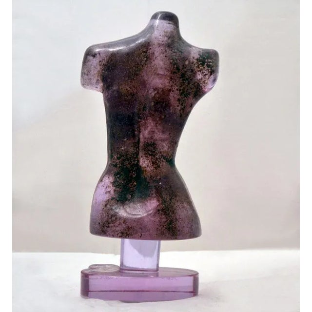 1960s Alessandrite Glass Woman Bust Sculpture by Loredano Rosin, 1960s For Sale - Image 5 of 5