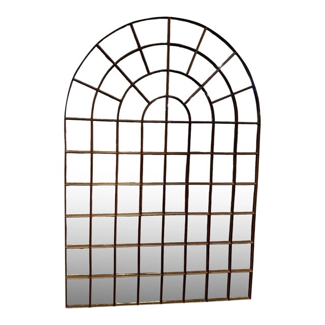 Huge Paul Ferrante Wrought Iron Arched Mirror For Sale