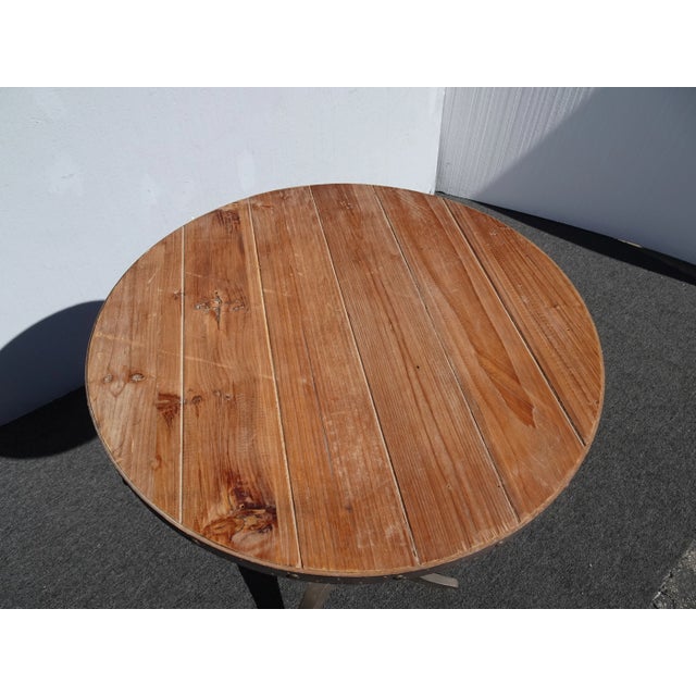 Vintage 43" H Table Top Tall French Country Side Table For Sale In Los Angeles - Image 6 of 11