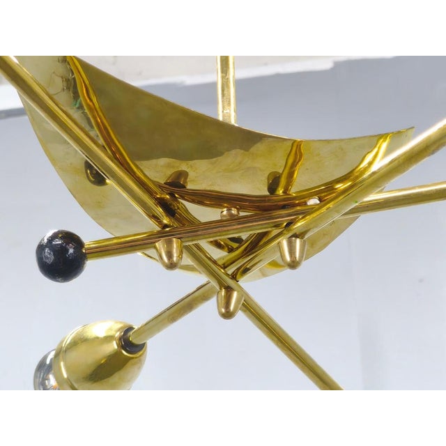 Italian Stilnovo Style Brass Sputnik Chandelier, 1970s For Sale - Image 9 of 12