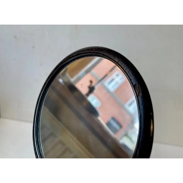Modernist Danish Sterling Silver & Bog Oak Handheld Mirror by Axel Salomonsen, 1960s For Sale - Image 6 of 10