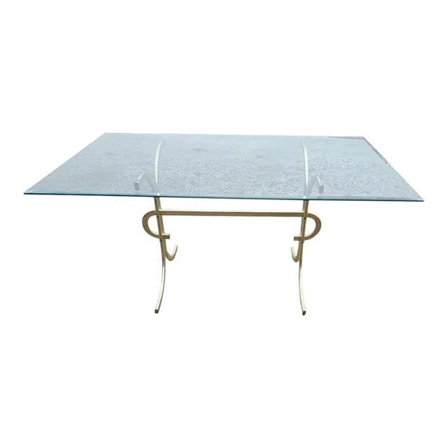 Late 20th Century Brass and Glass Table For Sale