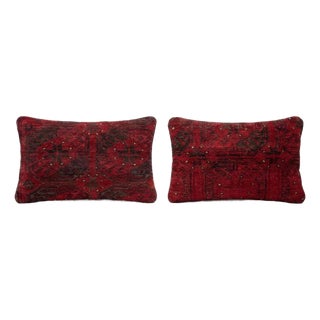 Anatolian Lumbar Rug Pillow Cover 15'' X 24'' - Set of Two For Sale
