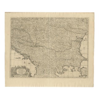 Large Map of the Habsburgottoman War by Aeg, 1729 For Sale