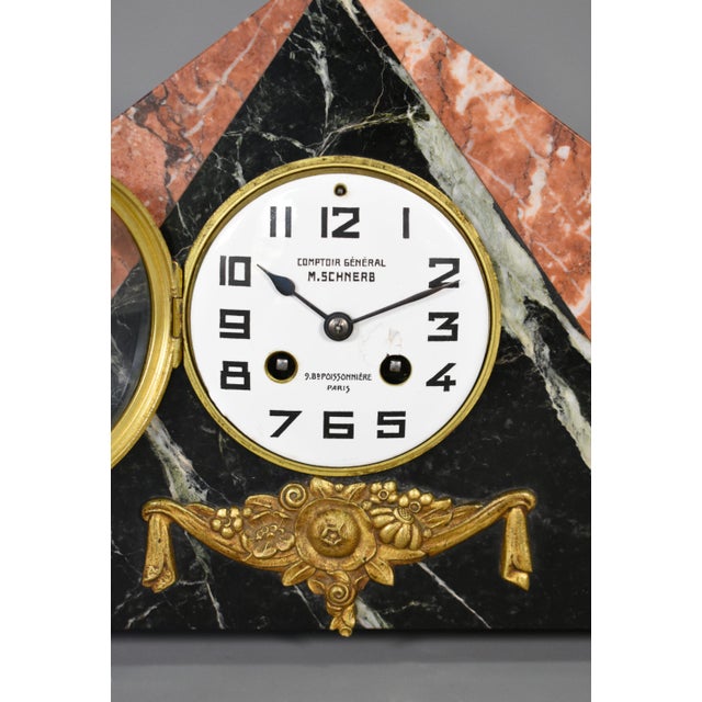 Art Deco French Clock Set by Comptoir General, M Schnerb, Paris, 1920s, Set of 3 For Sale - Image 6 of 16